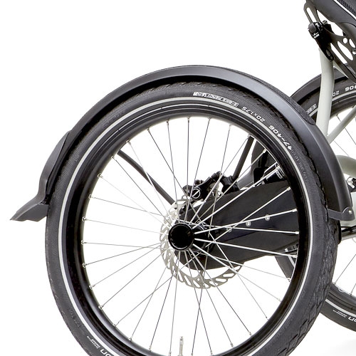 Mudguards – for frame suspension – front and rear – matte black – rear width 2,68 inch (65 mm)