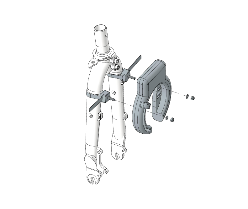 Bracket for attaching a frame lock to the fork