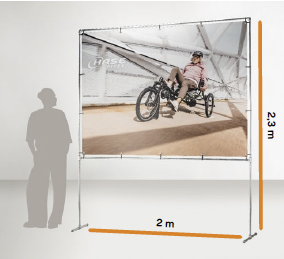 Single-sided banner for landscape display