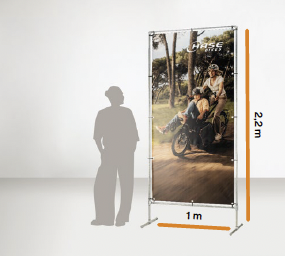 Single-sided banner for landscape display